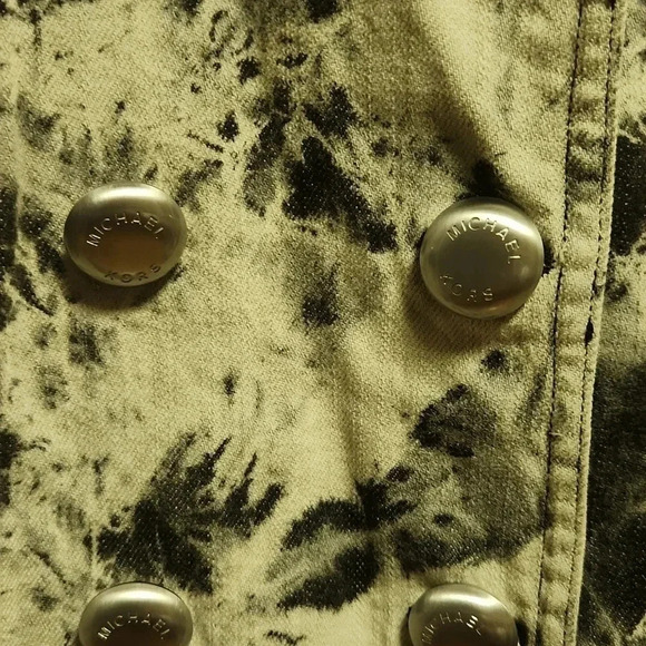 MICHAEL Michael Kors Bleached Tie-Dye Pattern Double Breasted Pea Coat Jacket - Picture 5 of 7